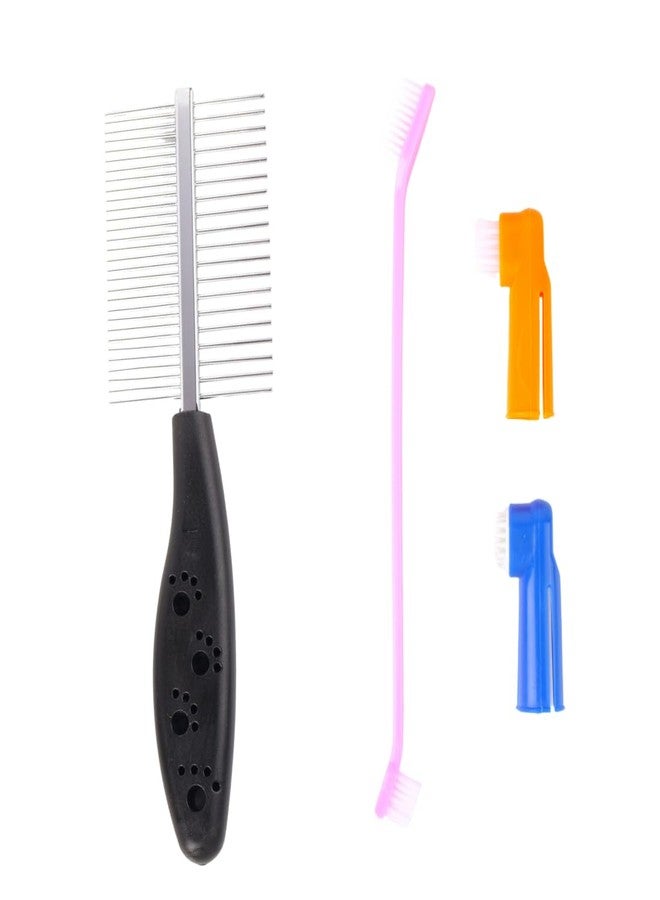 فرشاة احترافية للعناية بالحيوانات الأليفة، تصميم متعدد الدبابيس مع مقبض مريح، أداة لإزالة شعر الكلاب، أسود (عبوة من قطعتين) - Image 1